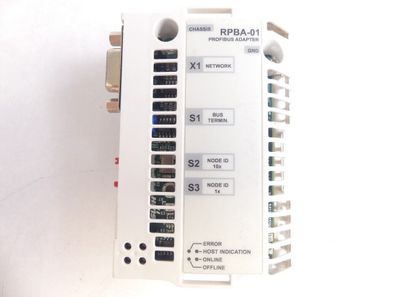 ABB RPBA-01 APPL 2.11 CPI 1.28 Rev: H Profibus Adapter SN: 6030832