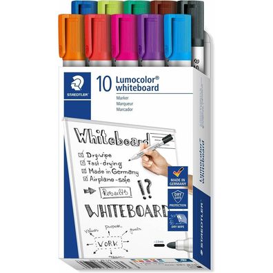 10 Staedtler Whiteboard-Marker farbsortiert 2,0 mm