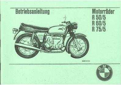 Betriebsanleitung BMW Motorräder, R 50/5, R 60/5, R 75/5