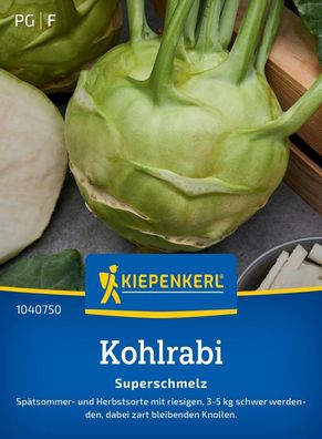 Kohlrabi Superschmelz, Spätsommer- und Herbstsorte - bis 3-5 kg schwere