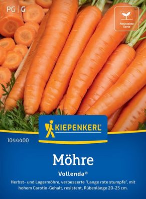 Möhre Vollenda®, Herbst- und Lagermöhre - hoher Carotingehalt - resistente Sorte