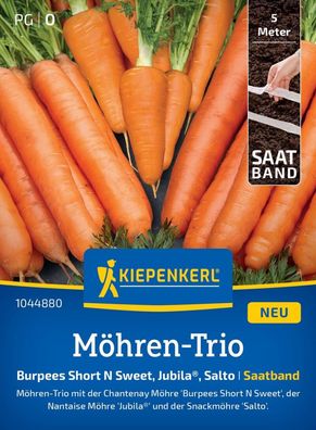 Möhren-Trio Short `N`Sweet, Salto, Jubila®, Saatband, Chantenay-, Nantaise