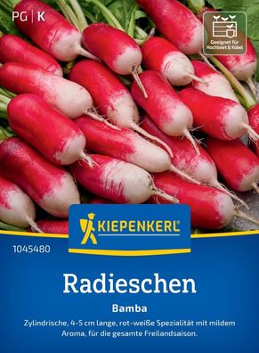 Radieschen Bamba, rot-weiße Spezialität - für die gesamte Freilandsaison