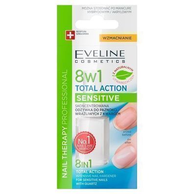 Eveline Nagelpflege 8in1 Sensitive Total Action, 12 ml