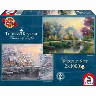 Schmidt Puzzle Frühling und Winter in Lamplight Manor 2x1000 Teile