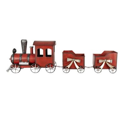 Clayre & Eef Weihnachtsdekoration Zug 94x18x28 cm Rot Metall (Gr. 94x18x28 cm)