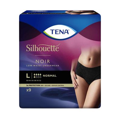 TENA Silhouette Normal Noir Inkontinenzpants Gr. L | Packung (9 Stück)