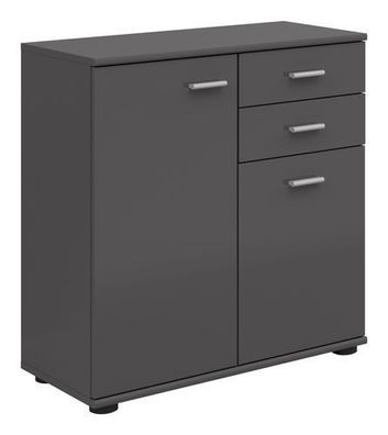 Kommode Noeda Sideboard Schubladenschrank 35,2 x 70,9 x 75,2 , Graphit