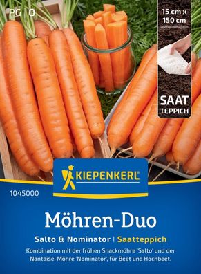 Möhren-Duo Salto & Nominator, F1, Saatteppich, Snackmöhre und Nantaise-Möhre