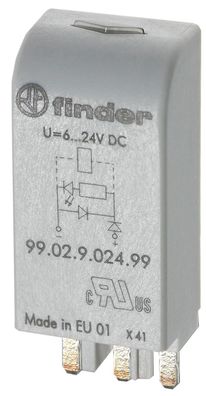 Finder Steckmodul 99.02.9.024.99 mit LED, mit Freilaufdiode