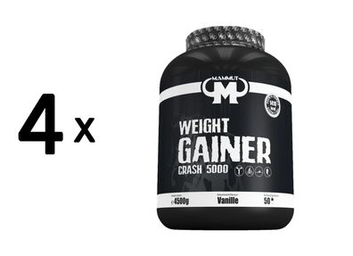 4 x Mammut Weight Gainer Crash 5000 (4500g) Vanilla