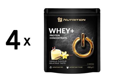 4 x Go On Nutrition Whey+ (450g) Vanilla