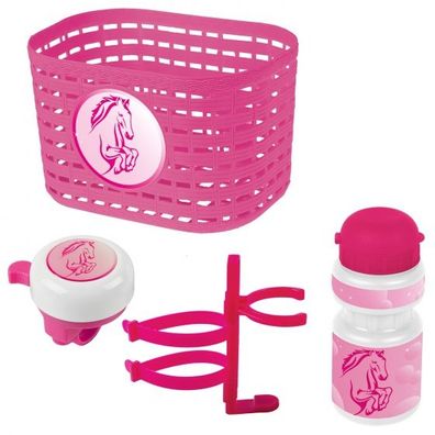 Accessoire-Set Paardmädchen Rosa/Weiß 4-Teilig