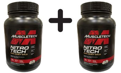 2 x Nitro-Tech 100% Whey Gold, Cookies & Cream - 908g