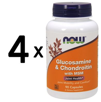 4 x Glucosamine & Chondroitin with MSM - 90 caps