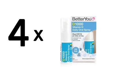 4 x DLux 1000 Daily Vitamin D Oral Spray - 15 ml