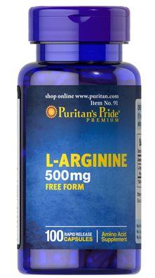 L-Arginine, 500mg - 100 caps