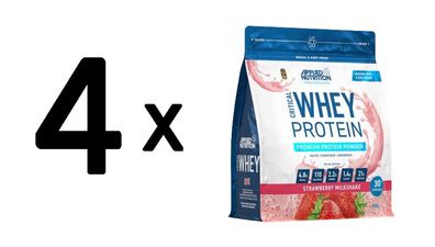 4 x Criticial Whey, Strawberry Milkshake - 900g