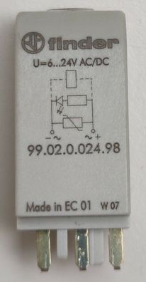 Finder 99.02.0.024.98 EMV-Entstörmodule m. LED-Anz.u. Varistor 6-24V AC/DC