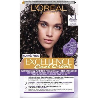 L'Oréal Paris Excellence Haarfarbe 3.11 Ultrapopielaty Dunkelbraun