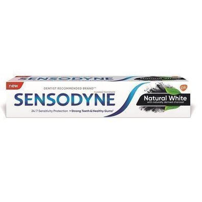 Sensodyne Natürliche Weiße Aufhellende Zahnpasta mit Aktivkohle, 75 ml