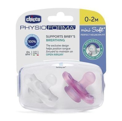 Chicco PhysioForma Silikon Schnuller Mini Soft 0-2m Mädchen