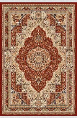 Teppich Traditionell Bordüre Orientalischer Design Kunstteppich Rot 150X233