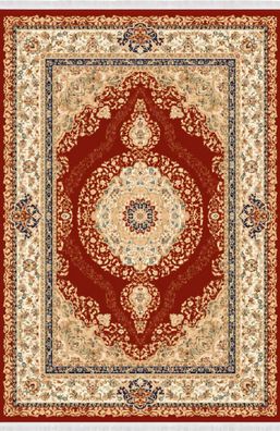 Orientalisch Kunstteppich Kurzflor Vintage Wohnzimmerteppich Teppich Rot 150X233