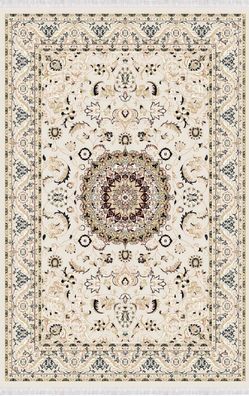 Bodenbelag Teppich Orientalisch Kunstteppich Kurzflor Vintage Beige Blau 160X230