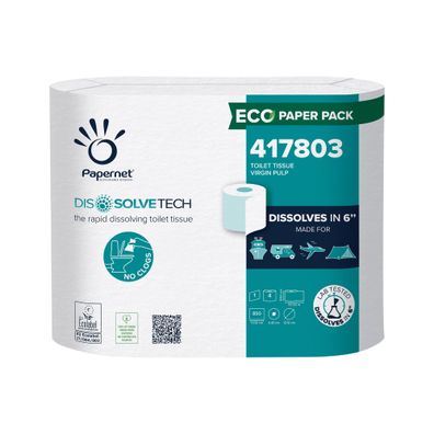 7x Papernet Toilettenpapier mit Dissolve Tech Technologie, 417803, 1-lagig, 4 Rollen