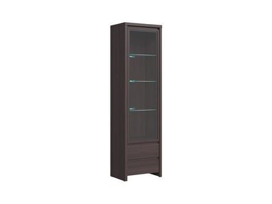 BLACK RED WHITE Vitrinenschrank Kaspian | Standvitrine | 40,5 x 56 x 200,5 cm, Weiss