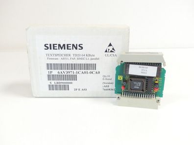 Siemens 6AV3971-1CA01-0CA0 Textspeicher TD20 64kByte Version A03 ungebraucht