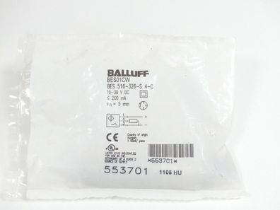 Balluff BES01CW BES 516-326-S 4-C Induktiver Sensor 10 - 30V DC ungebraucht