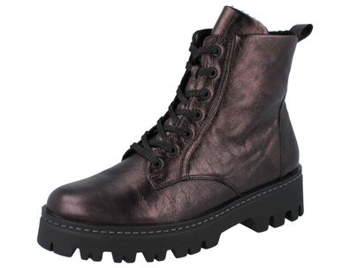 Waldläufer H Lonon Damen Schnür Stiefelette Stiefel merlot rot Glanzleder Blade