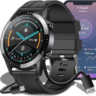 Smartwatch mit Telefonfunktion, 1,44" für Damen, Herren Retoo