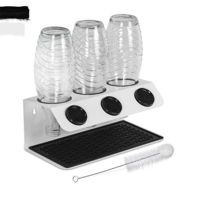 NATUMO® Flaschenhalter für SodaStream, 3er Flaschenständer & Abtropfhalter mit