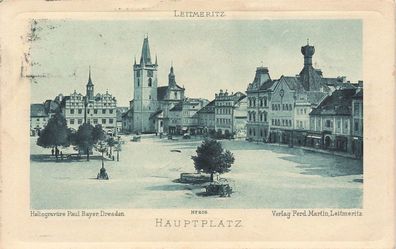 Ansicht Hauptplatz in Leitmeritz Litomerice Böhmen Postkarte AK 1906