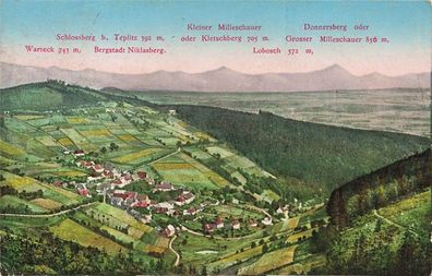 Bergstadt Niklasberg Schlossberg b. Teplitz (Teplice) Postkarte AK