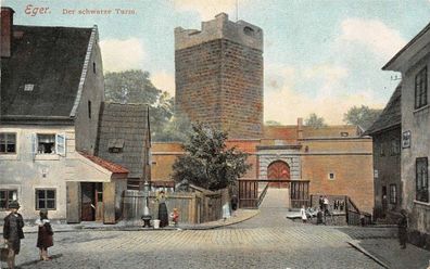 Eger Cheb Der Schwarze Turm Postkarte