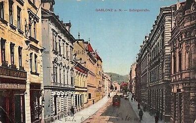 Gablonz a. N. (Jablonec nad Nisou) Gebirgsstraße AK 1914