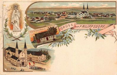 Gruss aus Philippsdorf Georgswalde Litho AK um 1900