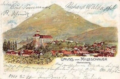 Gruss vom Milleschauer (Donnersberg) Postkarte AK 1903