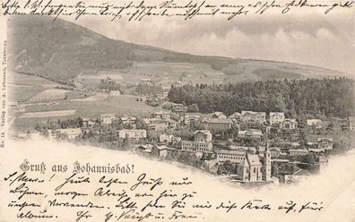 Gruß aus Johannisbad Stadtansicht Böhmen Postkarte AK 1908