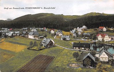 Gruß aus Sommerfrische Finkendorf b. Deutsch-Gabel Postkarte AK