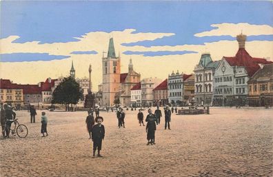 Marktplatz in Leitmeritz Litomerice Böhmen Postkarte AK 1910