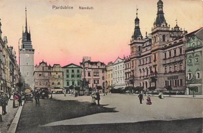 Pardubice (Pardubitz) Namesti Postkarte AK 1918