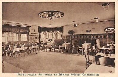 Richard Knöckel Restauration zur Erholung Roßbach (Grenzschänke) AK 1932