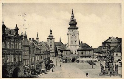 Saaz (Žatec) Ringplatz Postkarte AK 1938