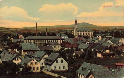 Stadtansicht von Kratzau Chrastava Böhmen Postkarte AK 1909