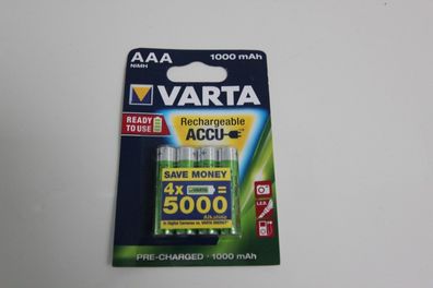 5703 Varta AAA-Micro-Akku NiMH 1000 mAh, 4er Pack akku Akkus